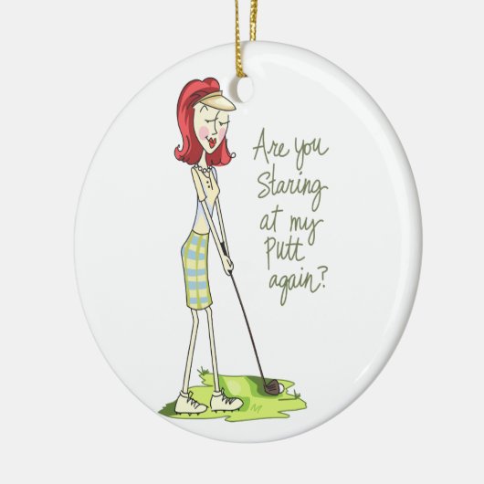 Lady Golfer Keramik Ornament (Links)