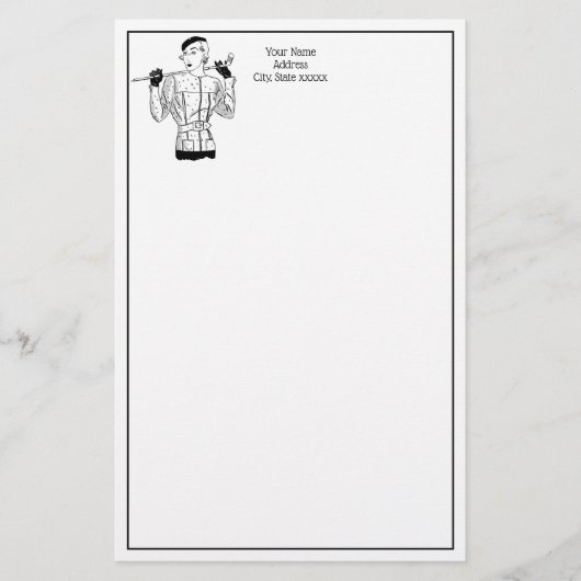 Lady Golfer mit Golf Club der 30er Jahre Briefpapier (Vorderseite)