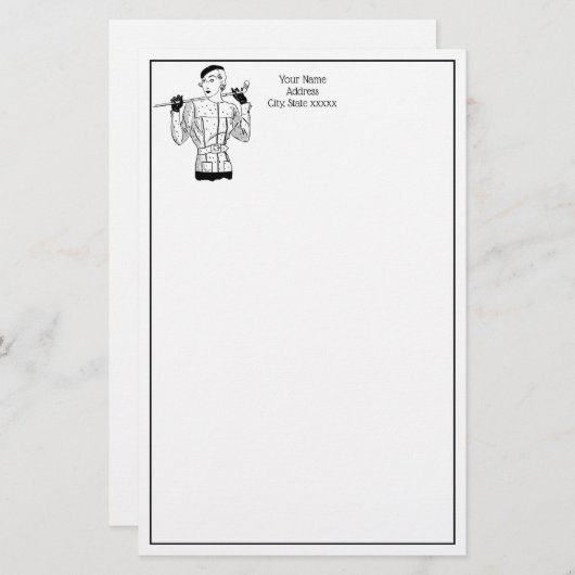 Lady Golfer mit Golf Club der 30er Jahre Briefpapier (Vorne/Hinten)