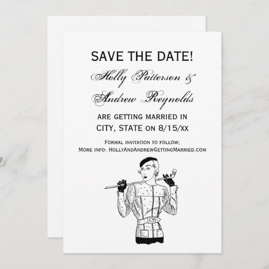 Lady Golfer mit Golf Club der 30er Jahre Einladung (Vorne/Hinten)