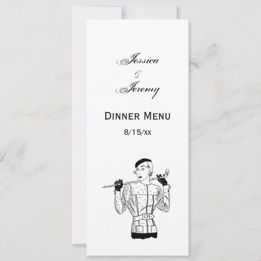 Lady Golfer mit Golf Club der 30er Jahre Einladung (Vorderseite)