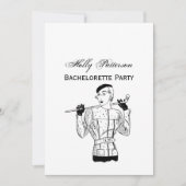 Lady Golfer mit Golf Club der 30er Jahre Einladung (Vorderseite)