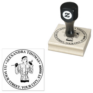 Lady Golfer mit Golf Club der 30er Jahre Gummistempel