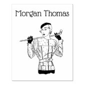 Lady Golfer mit Golf Club der 30er Jahre Gummistempel (Prägung)