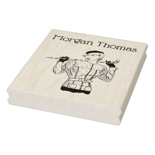 Lady Golfer mit Golf Club der 30er Jahre Gummistempel