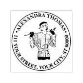 Lady Golfer mit Golf Club der 30er Jahre Permastempel (Design)