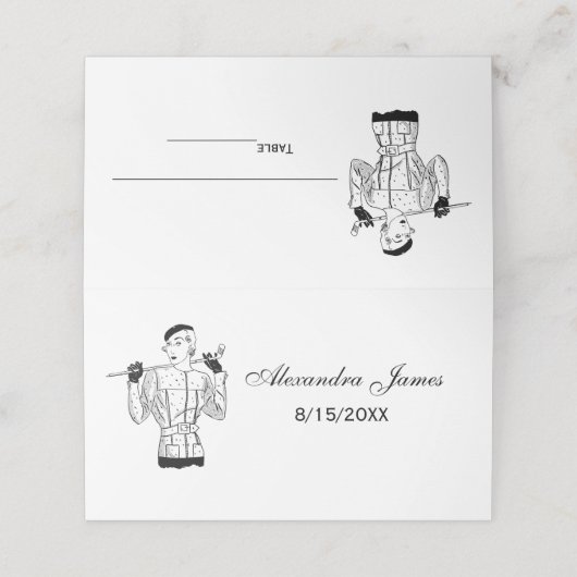 Lady Golfer mit Golf Club der 30er Jahre Platzkarte (Außenseite Aufgefaltet)