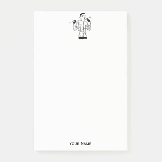 Lady Golfer mit Golf Club der 30er Jahre Post-it Klebezettel (Vorderseite)