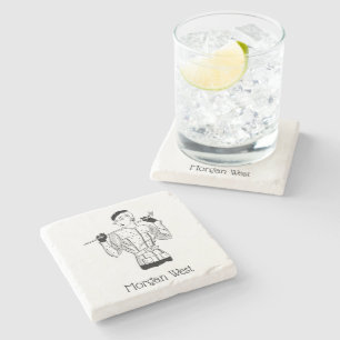 Lady Golfer mit Golf Club der 30er Jahre Steinuntersetzer