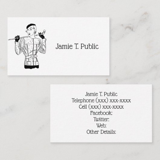 Lady Golfer mit Golf Club der 30er Jahre Visitenkarte (Vorne/Hinten)