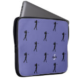 Lady Golfer Muster Monogram Name Periwinkle Blue Laptopschutzhülle (Vorne Rechts)