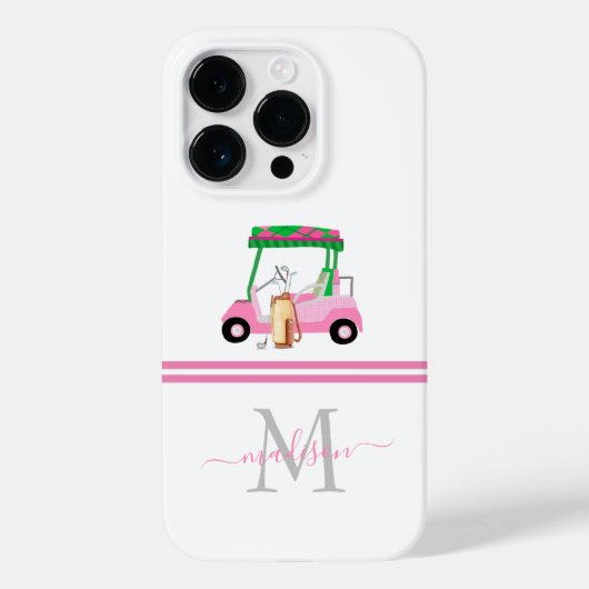 Lady Golfer Personalisiert Monogram Name Case-Mate iPhone Hülle (Rückseite)