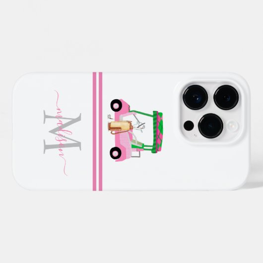 Lady Golfer Personalisiert Monogram Name Case-Mate iPhone Hülle (Rückseite (Horizontal))