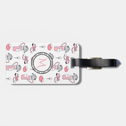 Lady Golfer Personalisierter Gepäcktag Gepäckanhänger (Rückseite horizontal)