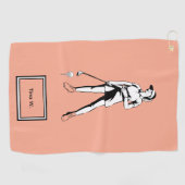 Lady Golfer Personalisierter Name und Jahr Golfhandtuch (Horizontal)