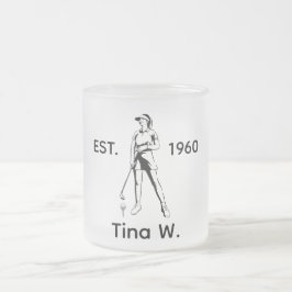 Lady Golfer Personalisierter Name und Jahr Mattglastasse
