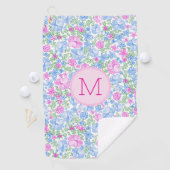 Lady Golfer Pink Blue Preppy Custom Initial Ladies Golfhandtuch (Insitu)