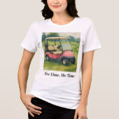 Lady Golfer Pink Golf Cart  Tri-Blend Shirt (Vorderseite)