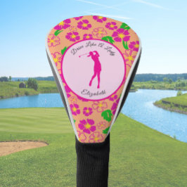 Lady Golfer Pink Orange Preppy Individuelle Name L Golf Headcover