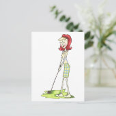 Lady Golfer Postkarte (Stehend Vorderseite)
