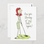 Lady Golfer Postkarte (Vorne/Hinten)