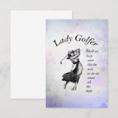 Lady Golfer RSVP Karte (Vorne/Hinten)