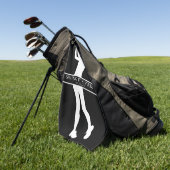 Lady Golfer Silhouette Personalized Monogram Golfhandtuch (Gras)