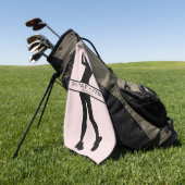 Lady Golfer Silhouette Personalized Monogram Golfhandtuch (Gras)