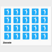 Lady Golfer Silhouette Sticker Blue (Blatt)