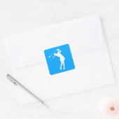 Lady Golfer Silhouette Sticker Blue (Umschlag)