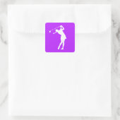 Lady Golfer Silhouette Sticker Lila (Tasche)