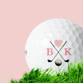 Lady Golfer Stilvoll Pink Mit Monogramm Feminine Golfball