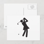Lady-golfer-T Postkarte (Vorne/Hinten)