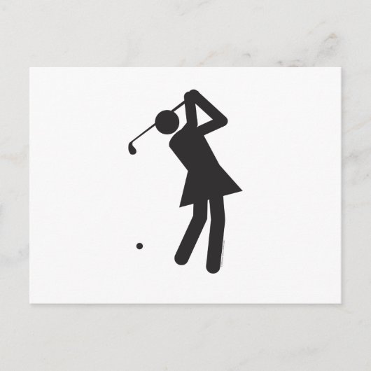 Lady-golfer-T Postkarte (Vorderseite)
