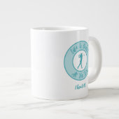 Lady Golfer T-Shirt Zeitname Sportsender Spaß Aqua Jumbo-Tasse (Vorderseite Rechts)