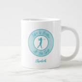 Lady Golfer T-Shirt Zeitname Sportsender Spaß Aqua Jumbo-Tasse (Rechts)