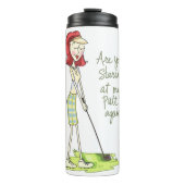 Lady Golfer Thermosbecher (Vorderseite)