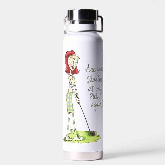 Lady Golfer Trinkflasche (Rückseite)