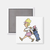 Lady Golfer Tshirts und Geschenke Magnet (Vorderseite/Rückseite)