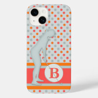Lady Golfer Unique Polka dots Monogramm