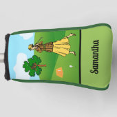 Lady Golfer Vorbereitung zum T-Shirt Golf Headcover (Vorderseite)