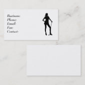 Lady Golfer White Business Card Vorlage Visitenkarte (Vorne/Hinten)