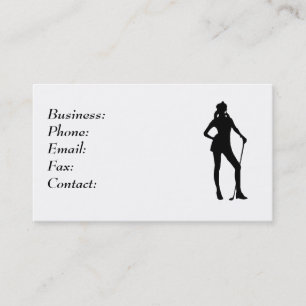 Lady Golfer White Business Card Vorlage Visitenkarte