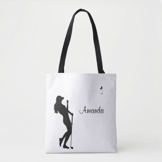 Lady Golfer White Personal Tasche (Vorderseite)