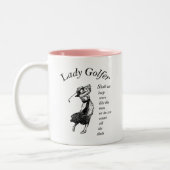 Lady Golfer Zweifarbige Tasse (Links)