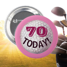 Lady Golfers Geburtstagsgolfball im Alter von 70 J Button