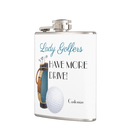 Lady Golfers haben mehr Drive Vinyl Wrapped Flask Flachmann (Links)