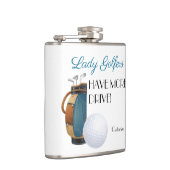 Lady Golfers haben mehr Drive Vinyl Wrapped Flask Flachmann (Rechts)