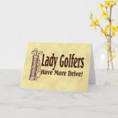 Lady Golfers Karte (Gelbe Blume)