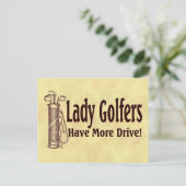 Lady Golfers Postkarte (Stehend Vorderseite)
